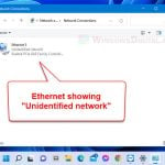 Ethernet Unidentified Network Windows 11