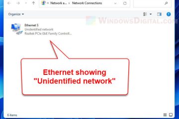 Ethernet Unidentified Network Windows 11