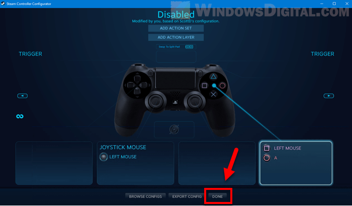 Example of setting up PS4 PS5 controller as mouse and keyboard