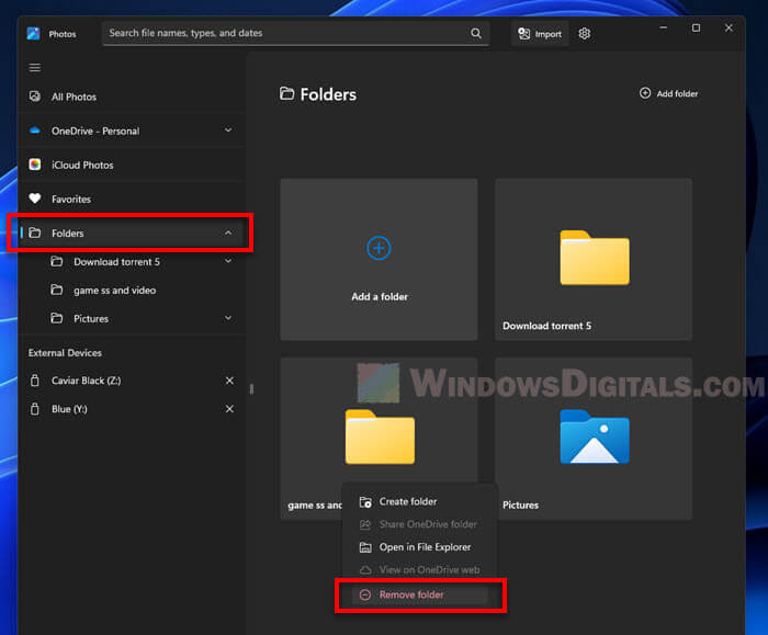 Exclude a folder from Photos app