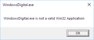 .Exe Is Not a Valid Win32 Application