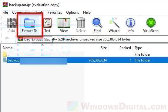 Extract tar.gz gz tar Windows 10