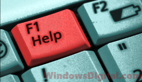 F1 key Get help with File Explorer in Windows 10