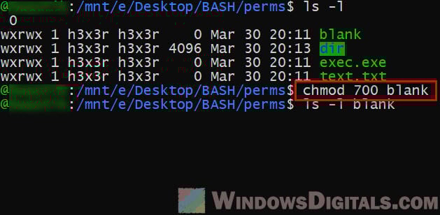 FTP chmod to change permissions
