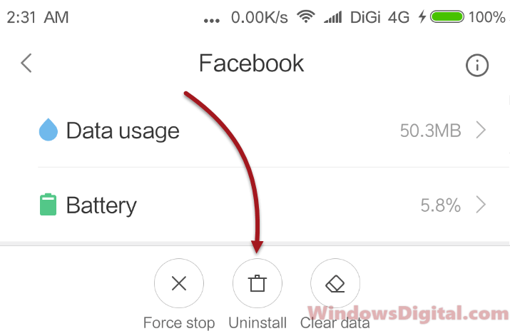 Facebook Has Stopped Error Android