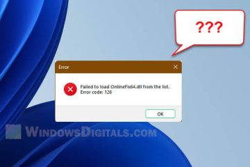 Failed to Load OnlineFix64.dll from the List Error Code 126