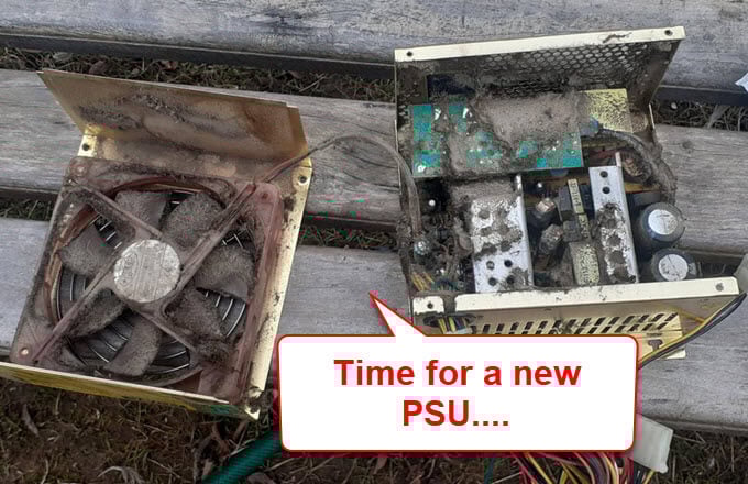 Faulty or aging Power Supply Unit for PC
