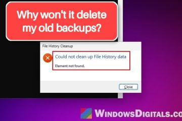 File History Clean Up "Element not found" Error in Windows 11/10