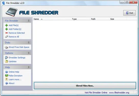File Shredder to permanently delete files from SSD