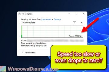 File Transfer Speed Very Slow or Drops to Zero in Windows 11