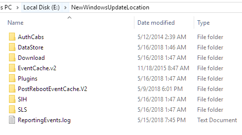 Windows Update Downloaded Files