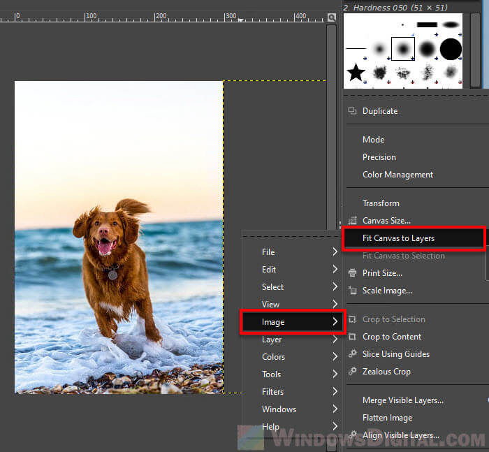 Fit Canvas to Images Windows 11