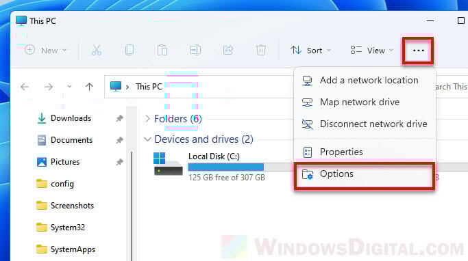Folder Options Windows 11