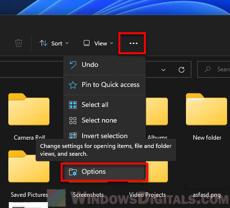 Folder Options Windows 11