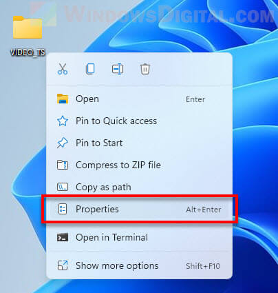 Folder Properties Windows 11