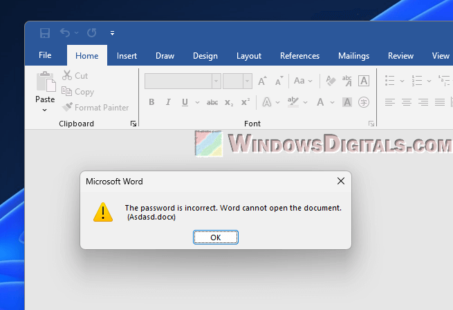 Forget Microsoft Word Document Password