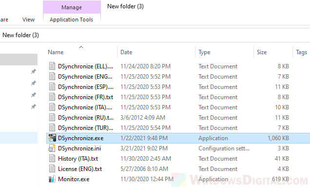 Perangkat lunak sinkronisasi file gratis di bawah Windows 10 - DSynchronize