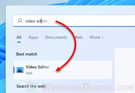 Free Video Editor in Windows 11