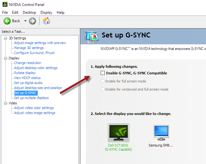 Game Stuttering Lag Disable G-Sync