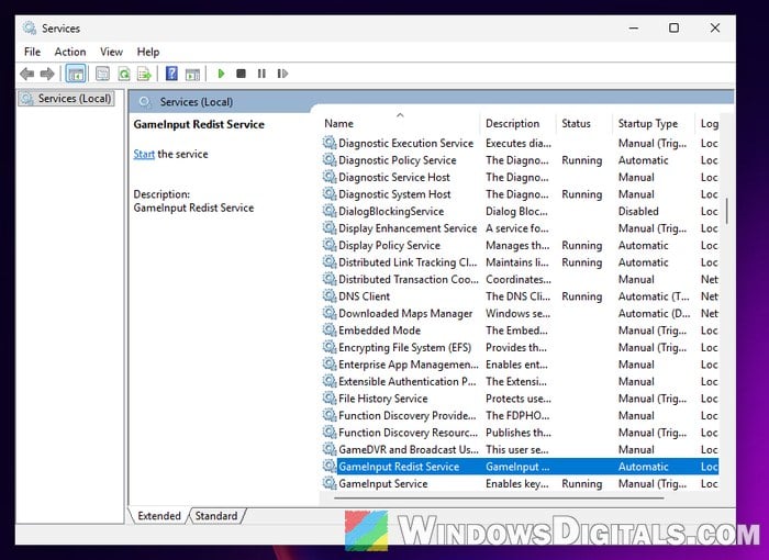 GameInput Redist Service Stuck on Stopping or Crashing in Windows 11