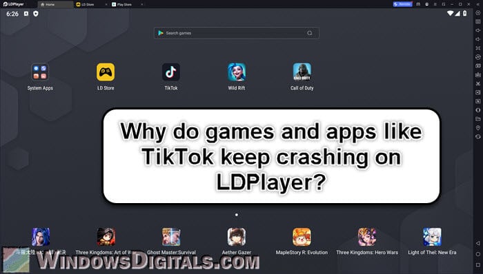 Games and Apps Like TikTok Crashing on LDPlayer