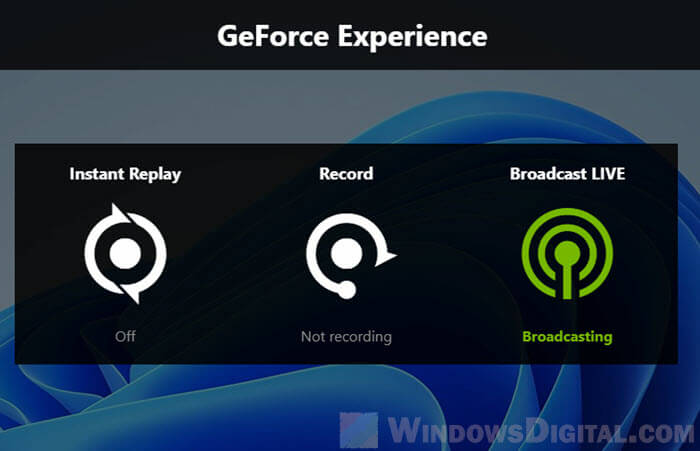 GeForce Experience Broadcast LIVE