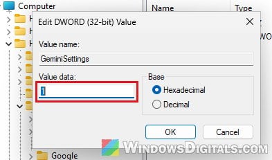 GeminiSettings registry value Chrome policy Windows 11