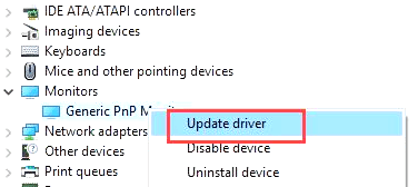 Update Generic PnP Monitor driver in Windows 11/10