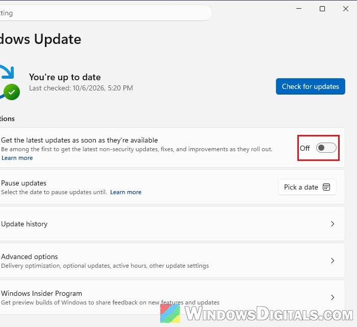 Get the latest updates as soon as they're available Windows 11