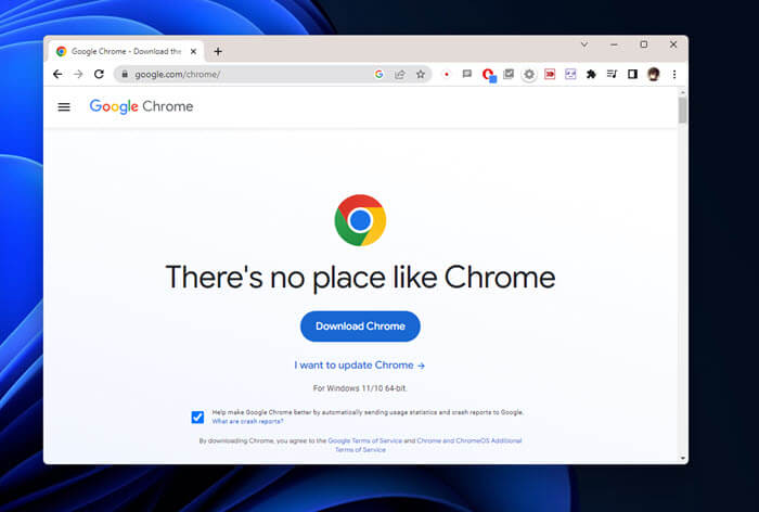 Google Chrome on Windows 11