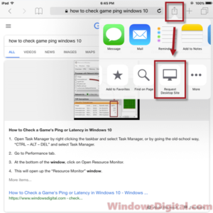 how to open desktop site in iphone google