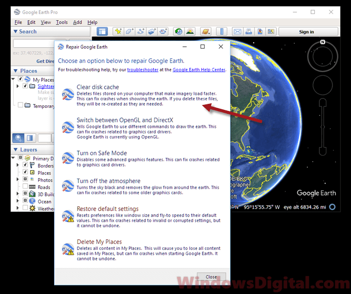 Google Earth Pro Not Responding Windows 11/10