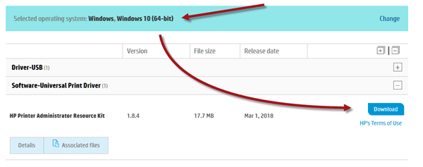 Universal print driver download