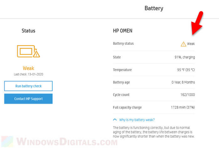 HP laptop won't turn on unless plugged in