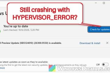 HYPERVISOR_ERROR (0x20001) Blue Screen on Windows 11