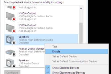 Headphones not working windows 10 after update