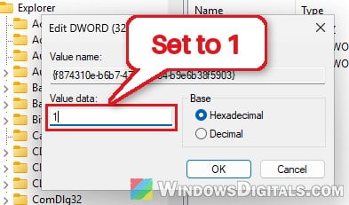 Hide Home desktop icon registry value data 1 Windows 11