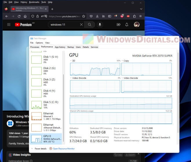 High GPU Usage While Watching YouTube Videos