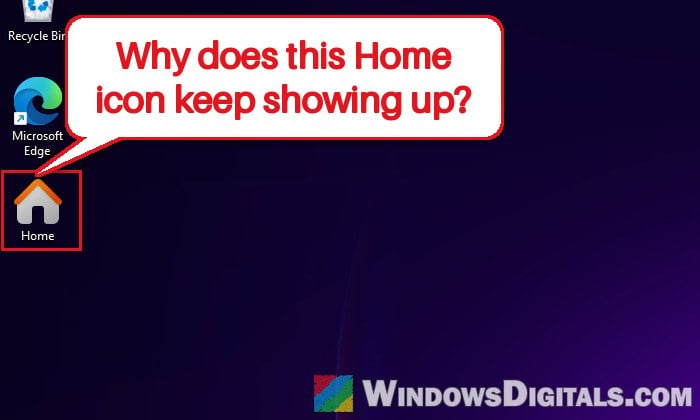 "Home" Icon Appears on the Desktop in Windows 11