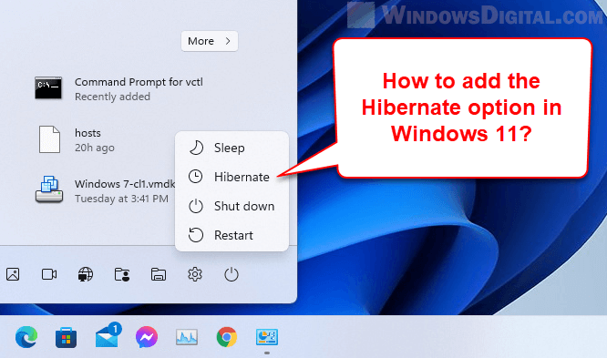 How to Add Hibernate Option in Windows 11