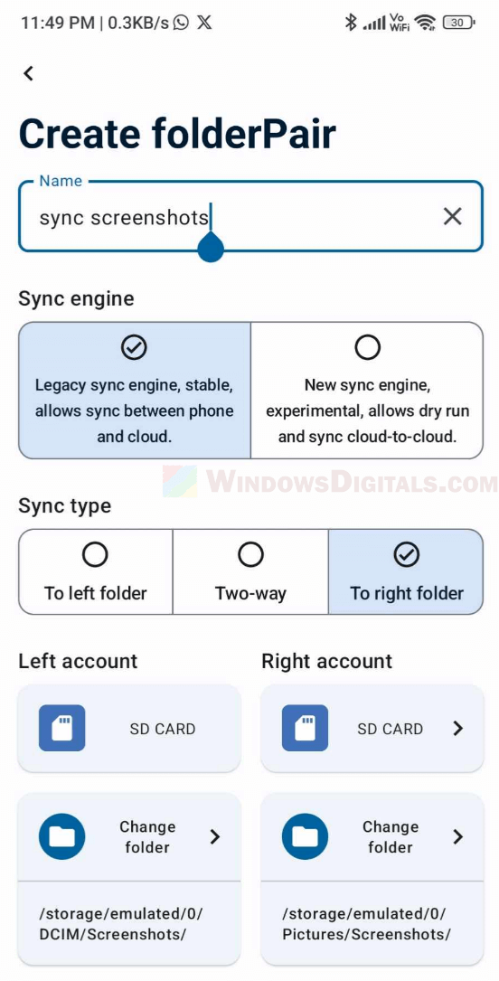 How to Auto Sync Two Folders in Android