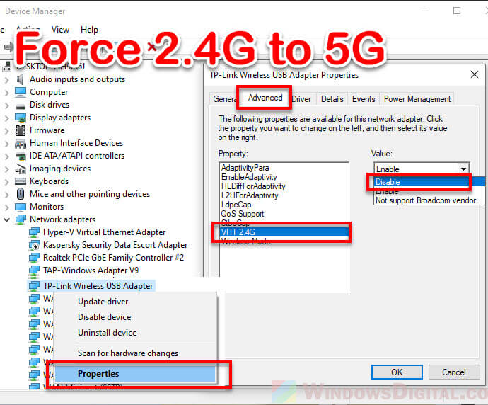 How to Change 2.4 GHz to 5 GHz in Windows 10