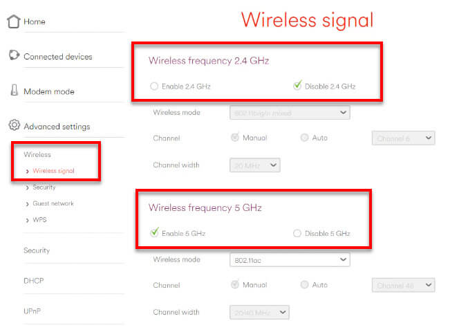 How to Change 5 GHz to 2.4 GHz wireless router