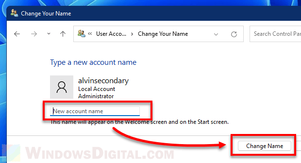 How To Change User Account Name In Windows 11