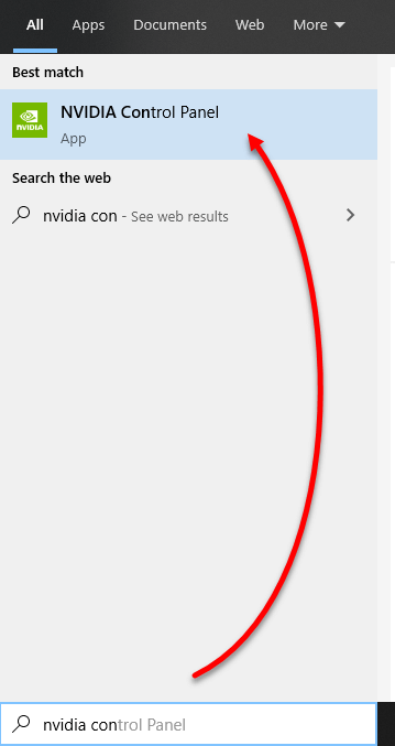 Open NVIDIA Control Panel in Windows 10/11
