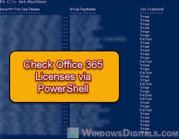 How to Check Office 365 User License Using PowerShell