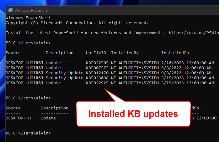 How to Check if a KB Update is Installed in Windows 11
