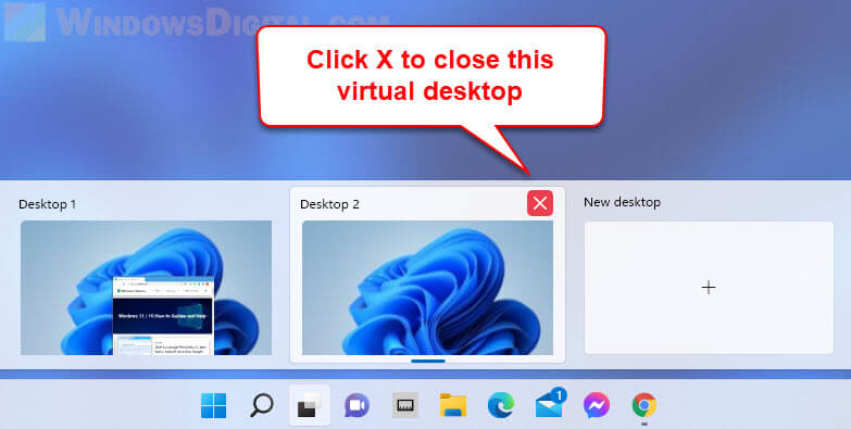 How to Close Virtual Desktop in Windows 11