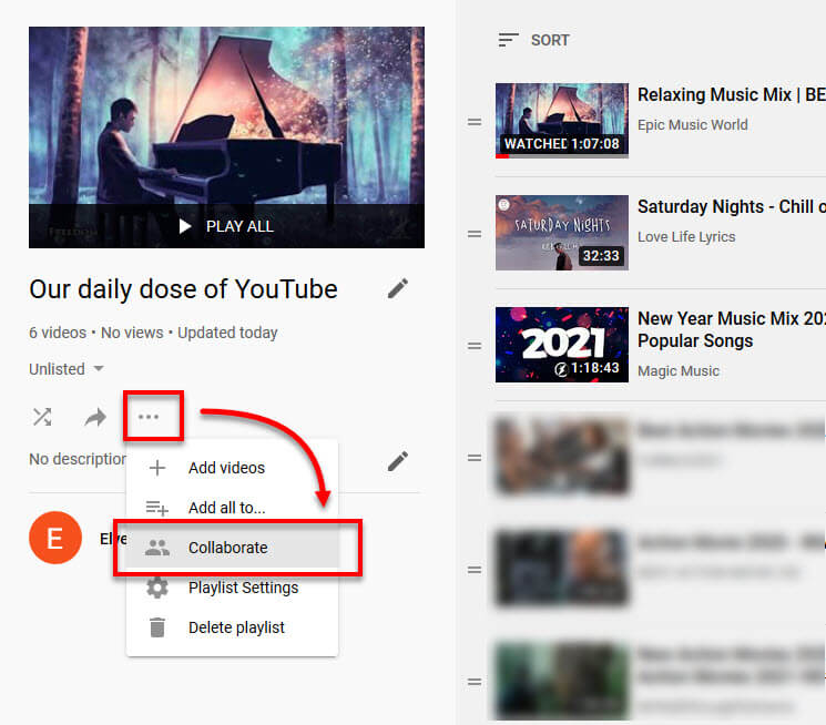 How to Collaborate a Playlist on YouTube