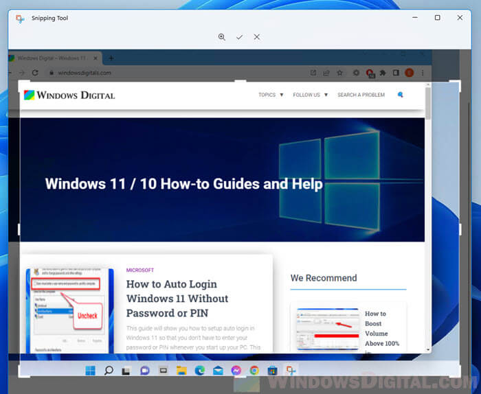 How to Crop Screenshot on Windows 11